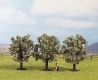 H0/TT - Ovocn stromy, zakvitnut na ruovo (3ks /8cm)
