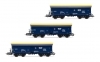 HR6589 PKP Cargo, 3-tlg. Set 4-achs.Selbstentladwaegn Fals in blau/gelber Lackierung, Ep. VI