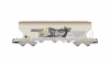 SNCF, 4-axle flat sided cereal hopper wagon, "MILLET", grey livery with graffiti, ep. V SNCF, 4-axle flat sided cereal hopper wagon, "MILLET", grey livery with graffiti, ep. V