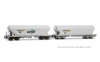 SNCF, 2-unit pack cereal hopper wagons "MILLET", flat and rounded walls, grey livery, ep. VI SNCF, 2-unit pack cereal hopper wagons "MILLET", flat and rounded walls, grey livery, ep. VI
