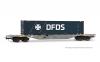 4-n�pravov� kontajnerov� voze� Sgnss, siv�, nalo�en� 45-stopov�m kontajn�rom DFDS