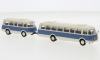 JZS Jelcz 043 autobus s prívesom, modro-béžový, 1964