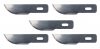 5 Spare blades, scalpel, curved