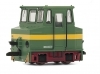Akumulátorová posunovacia lokomotíva ASF Infra LEUNA, zeleno-žltá