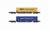 Mercitalia Intermodal, 2-unit pack Sgnss container wagons, blue livery, with 45 containers P&O Ferrymasters" (blue and yellow),