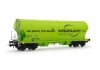 CZ-Interfracht, 2-unit pack 4-axle silo wagons with rounded side walls, "neongreen" livery, ep. VI